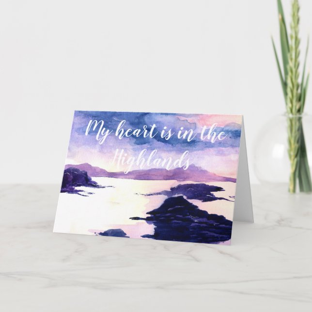 Carte de voeux Heart in the Highlands Watercolor (Devant)