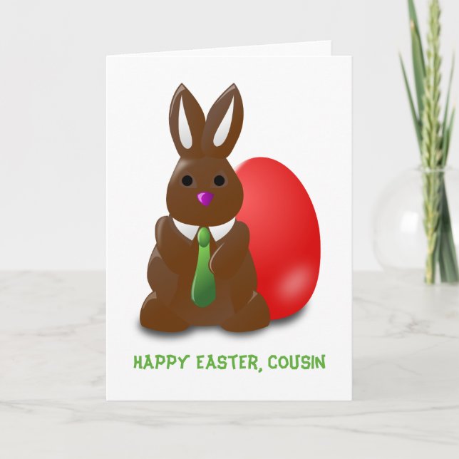 Carte de voeux heureuse de cousin de Pâques de (Devant)