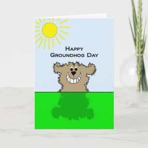 Carte de voeux heureuse de jour de Groundhog