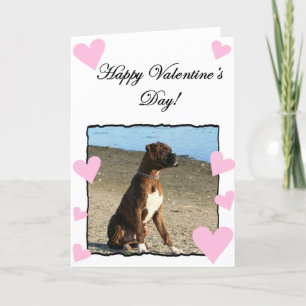 Carte de voeux Heureuse Sainte-Valentin Boxer Dog