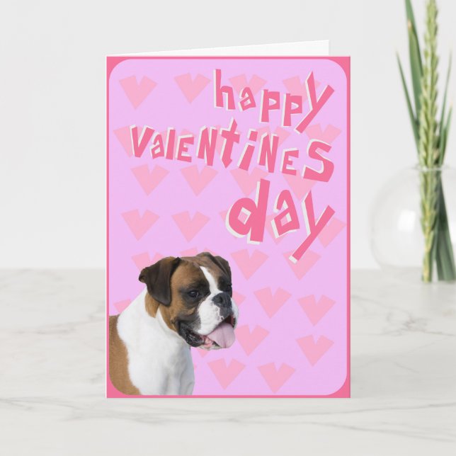 Carte de voeux Heureuse Sainte-Valentin Boxer Dog (Devant)