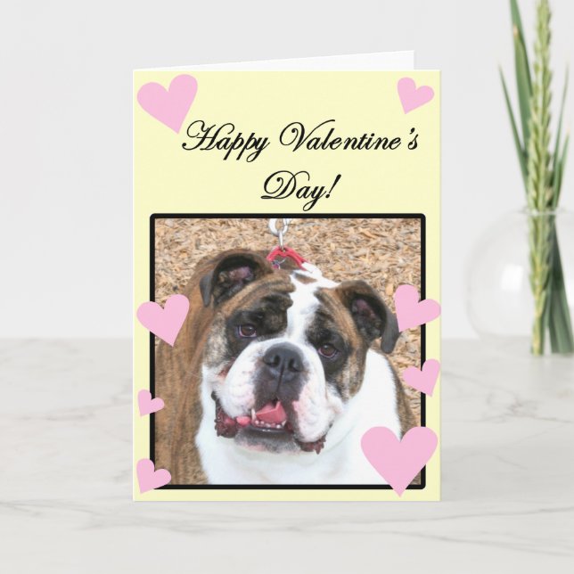 Carte de voeux Heureuse Sainte-Valentin Bulldog (Devant)