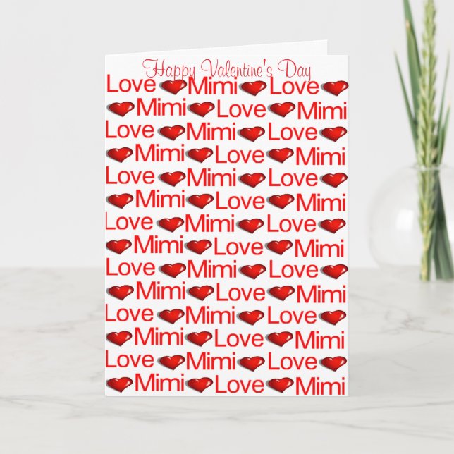 Carte de voeux Heureuse Sainte-Valentin Mimi Red H (Devant)
