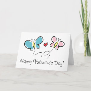 Carte de voeux Heureuse Sainte-Valentin papillon