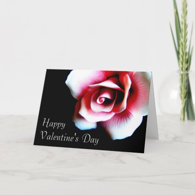 Carte de voeux Heureuse Sainte-Valentin Rose Rose (Devant)