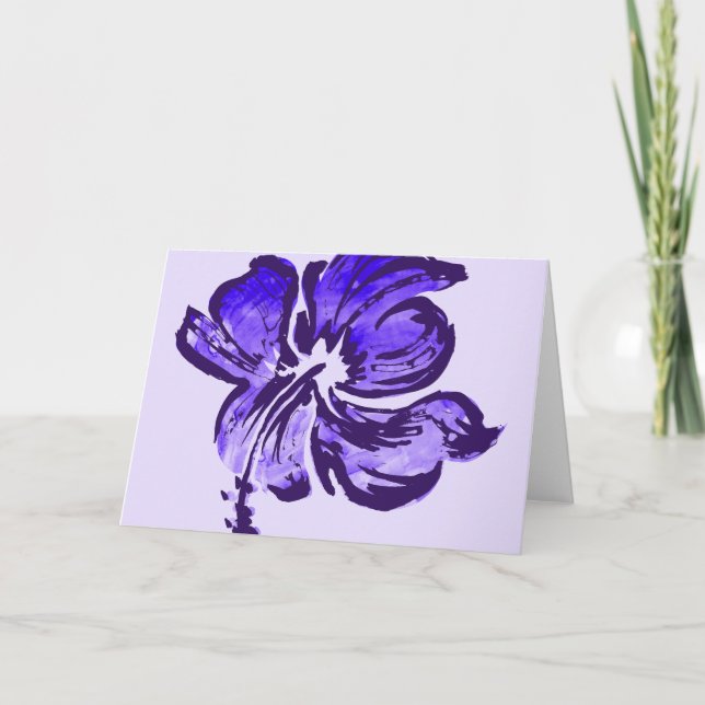 Carte de voeux Hibiscus Aquarelle (Devant)