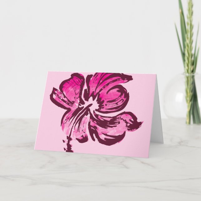 Carte de voeux Hibiscus Aquarelle (Devant)