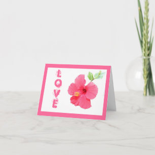 Carte de voeux Hibiscus Love personnalisable