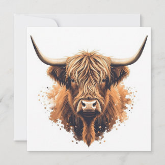 Carte de vœux Highland Coo - 