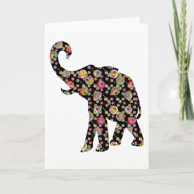 Carte de voeux Hippie Elephant (Devant)