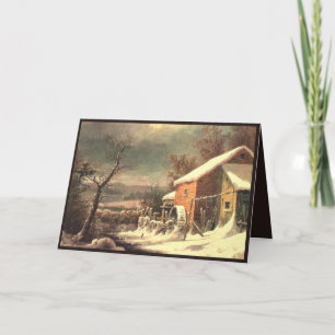 Carte de voeux hiver Currier & Ives