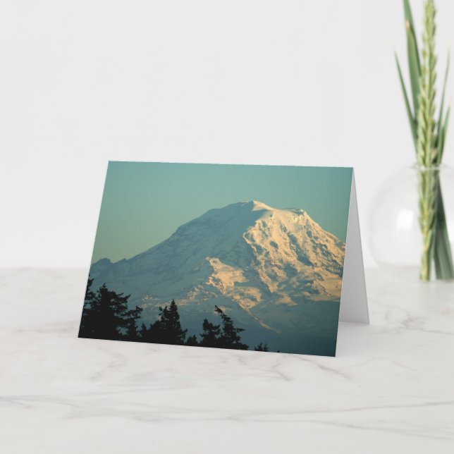 Carte de voeux : Hiver le mont Rainier (Devant)