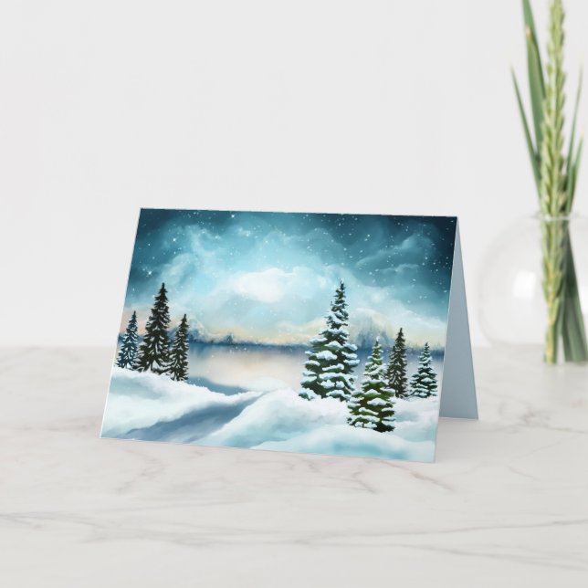 Carte de voeux hiver pittoresque (Devant)