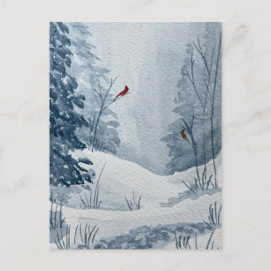 Carte de vœux hivernale de la forêt enchantée