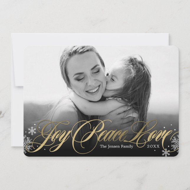 Carte de vœux hivernale photo fête noire (Devant)
