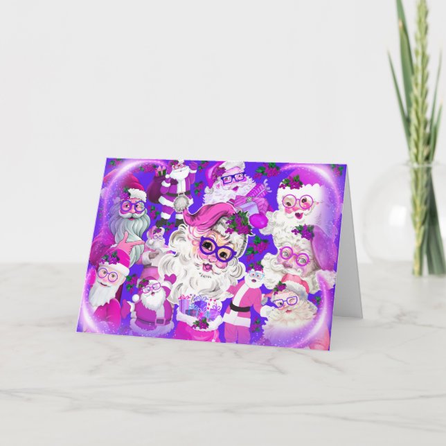 Carte de voeux Holly Jolly Christmas Père Noël (Devant)