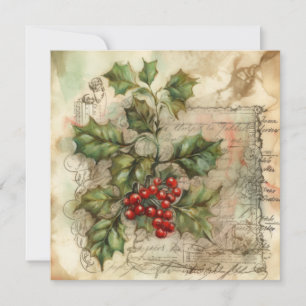 Carte de vœux Holly Shabby