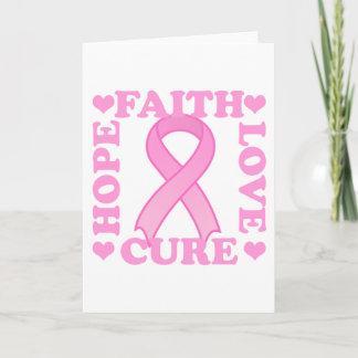 Carte de voeux Hope Faith Love Cure