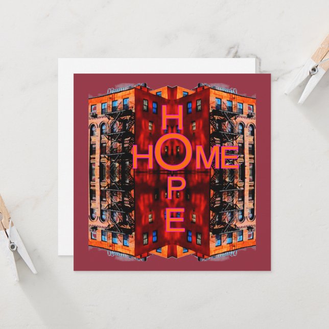 Carte de voeux Hope Home (Devant/Arrière en situation)