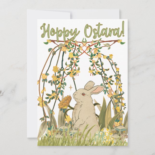 Carte de voeux Hoppy Ostara 🐇 (Devant)