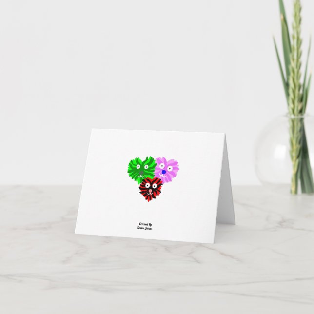 Carte de vœux horizontale petite Fuzzies de cœur (Devant)