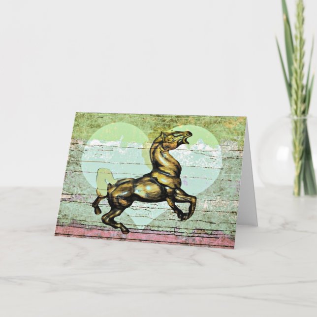 Carte de voeux Horse et Coeur (Devant)