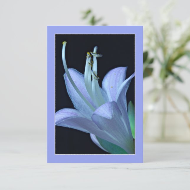 Carte de voeux Hosta Flower Ornate Blue & Purple (Debout devant)