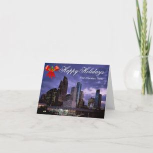 Carte de voeux Houston Texas Happy Holidays