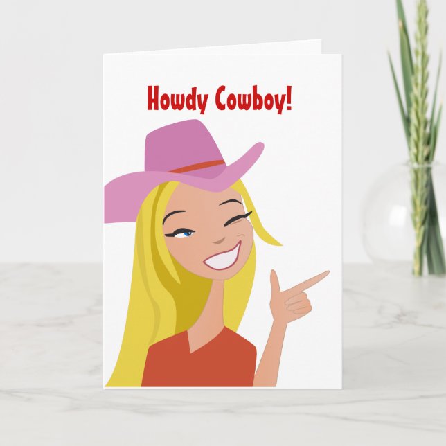 Carte de voeux Howdy Cowboy (Devant)