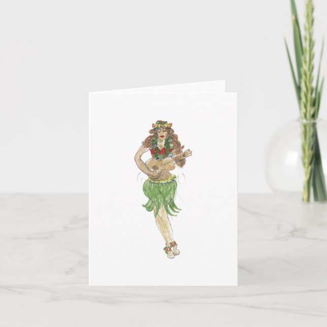 Carte de voeux "Hula Girl" (Devant)