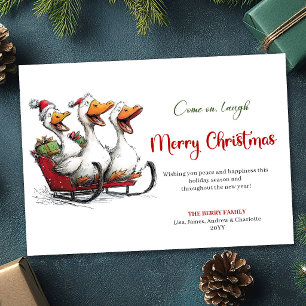 Carte de vœux humoristique de Noël avec des oies i