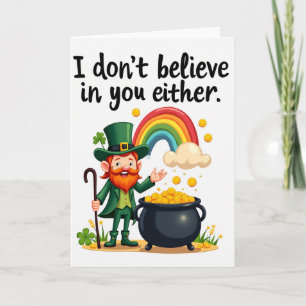 Carte de vœux humoristique Lucky Leprechaun