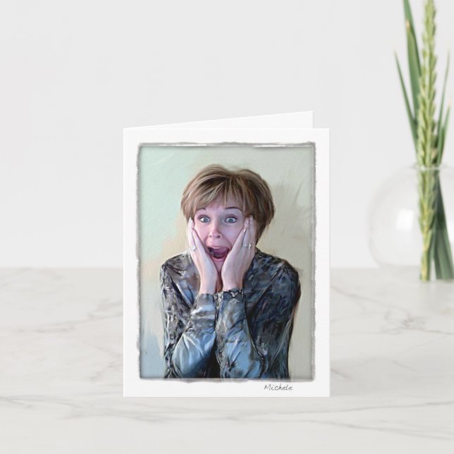 Carte de vœux. Humoristique, pensant à toi. (Devant)