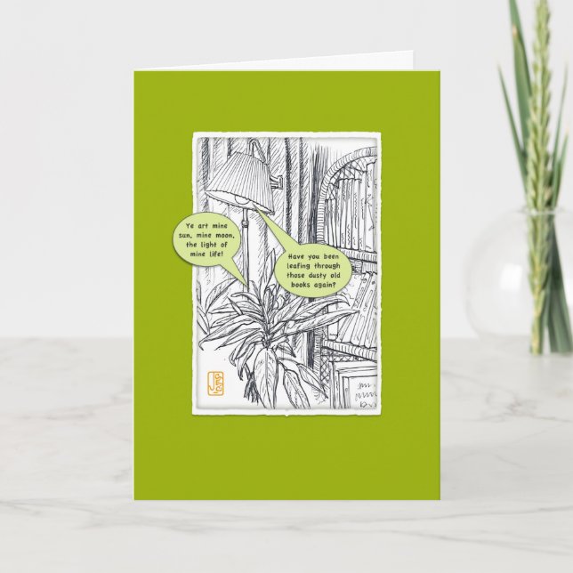 Carte de voeux humoristique Plante & Lamp Blank (Devant)