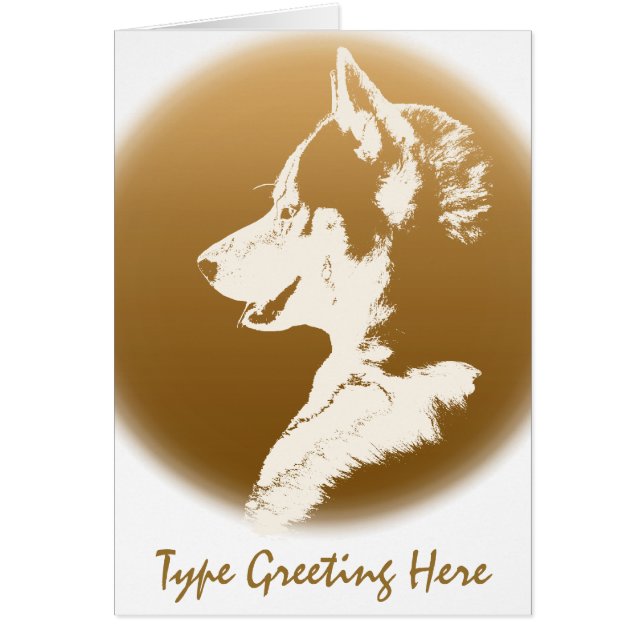 Carte de voeux Husky Card Sibérienne Malamute Husk (Devant)
