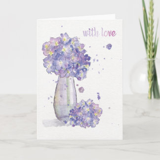 Carte de voeux Hydrangea "avec amour" 4 Fête des M