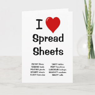 Carte de voeux I Love Spreadsheet - Ajouter une lé