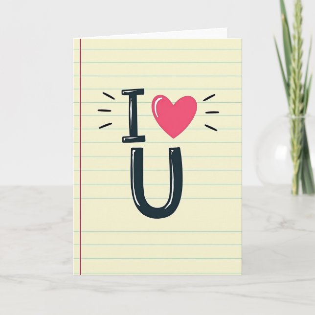 Carte de vœux I Love You Doodle (Devant)