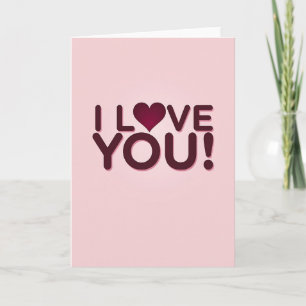 Carte de vœux I Love You en relief