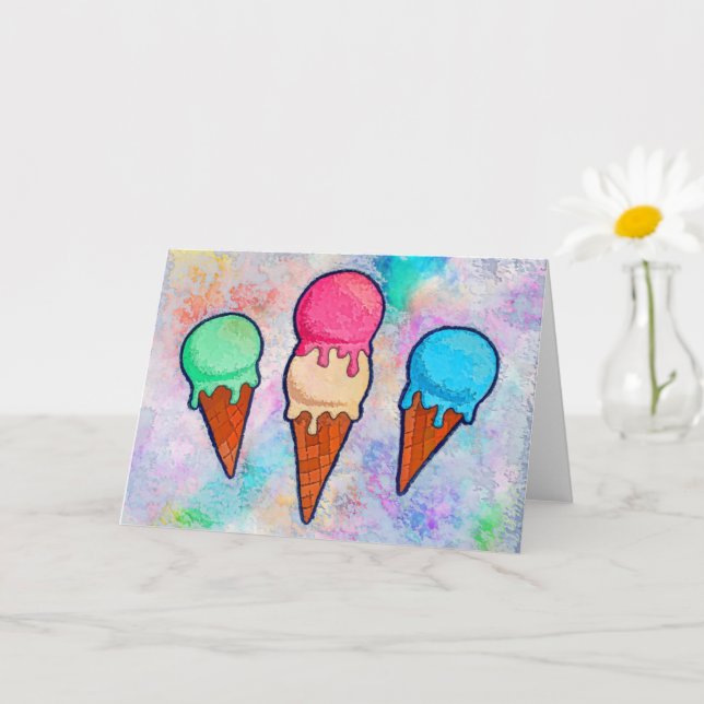 Carte de voeux Ice Cream Cones (Petite plante)