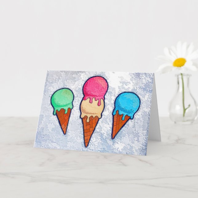 Carte de voeux Ice Cream Cones (Petite plante)