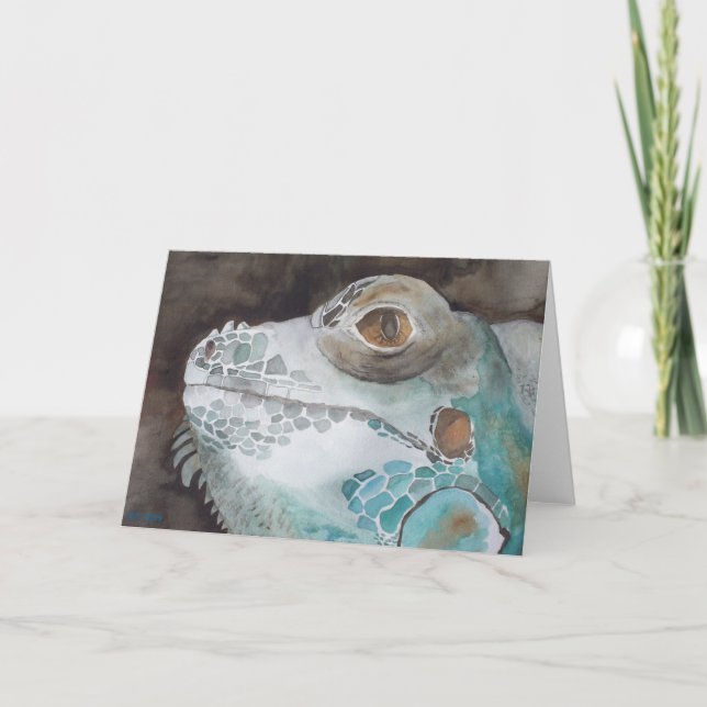 Carte de voeux Iguana Art (Devant)