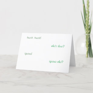 carte de voeux iguana (knock knock)
