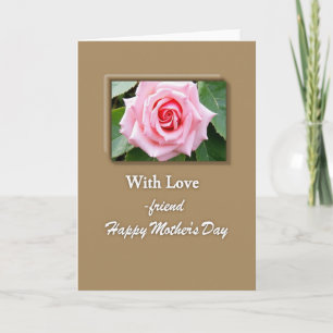 Carte de vœux illustrée avec rose pour une journée