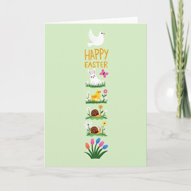 Carte de vœux illustrée de printemps (Devant)