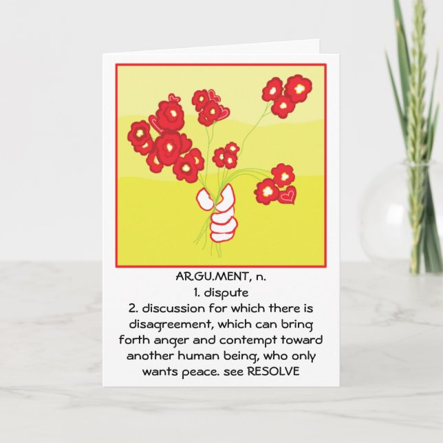 Carte de voeux "I'M SORRY" (Devant)