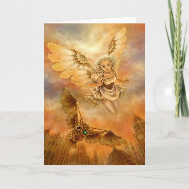 Carte de voeux Imaginaire Steampunk Angel (Devant)