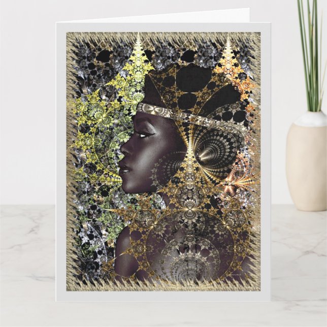 Carte de vœux imprimable d'art culturel afrocentri (Devant)