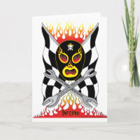 Carte de voeux Inferno Luchador Mexicaine Wrestler