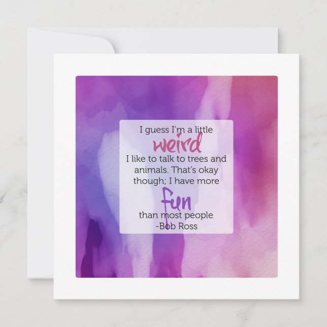 Carte de vœux inspirante avec citation de Bob Ross (Devant)